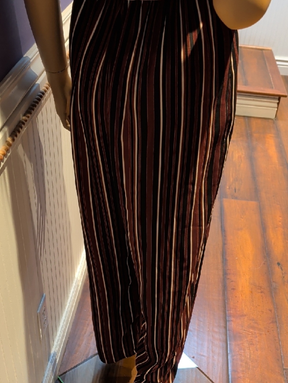 Xhilaration Burgundy Striped Jumpsuit Small - Picture 5 of 9